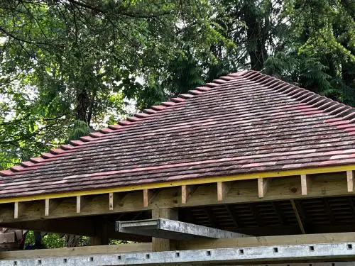 New plain tile roof to a garage